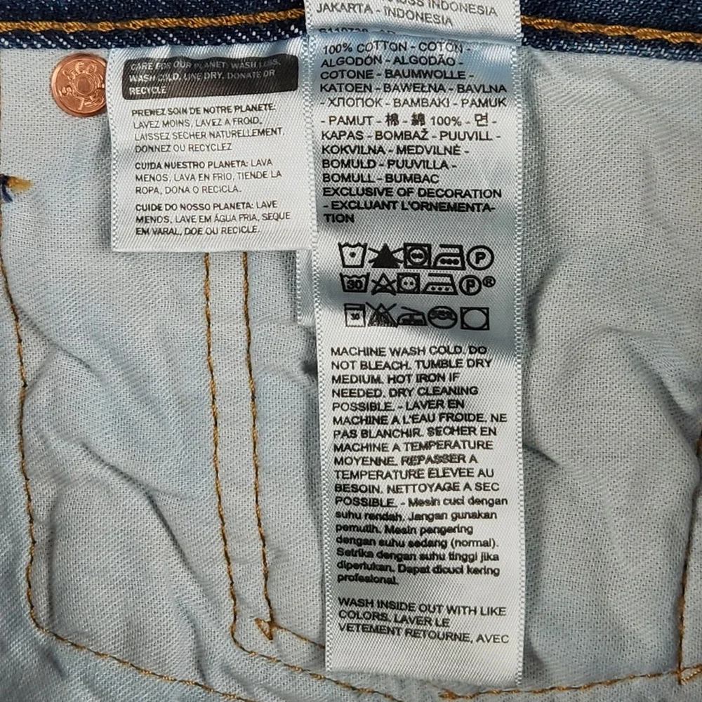 Levis 501 Original‎ Jeans Mens 36x30 Blue Dark Wash Straight Leg Button Fly NEW